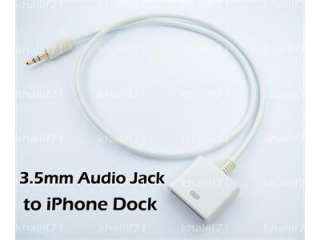 5mm Audio Jack to iPhone iPod Shuffle Dock Female 30p adapter 