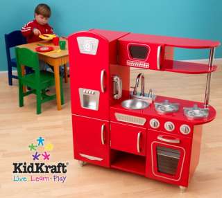 KidKraft Red Vintage Retro Pretend Kitchen Playset 706943531730  