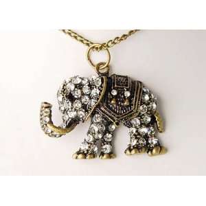   Crystal Rhinestone Elephant Indian Fancy Necklace Pendant Jewelry
