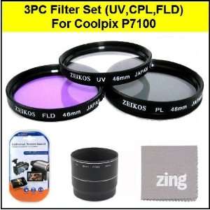 Multi Coated 3 Piece Filter Kit (UV CPL FLD) For Nikon Coolpix P7100 
