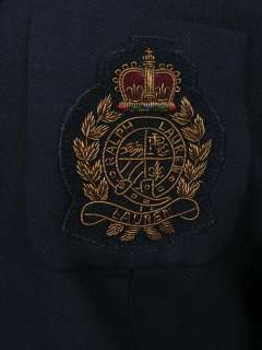 Ralph Lauren Crest Blazer Navy Blue RL Brass Buttons Wool 16 Perfect 