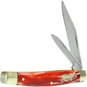 Schrade 33RM Old Timer Middleman Jack Pocket Knife, Red Marble Handle