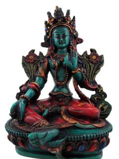 Buddhist Green Tara Resin Statue Mother Goddess  