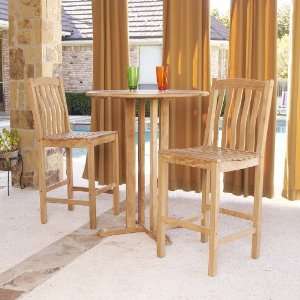   Outdoor Bar Table and Stools Set in Light Brown Finish Patio, Lawn