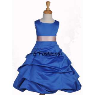 QUINCEANERA GIRL DRESS BLUE ROSE PINK 4 6 8 10 12 14 16  