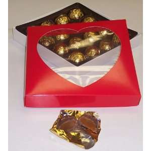Scotts Cakes 1 Pound Milk Chocolate Covered Caramels in a Heart Box 