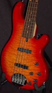 Used Lakland 55 63 Deluxe 5 String Bass Quilt maple top Cherry Burst 