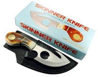 Skinning Knife BONE HANDLE Handle Pro Hunting Knives Skinner Gut 