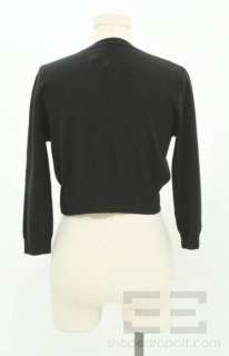 Autumn Cashmere Black Cashmere Cropped Cardigan Size Small  