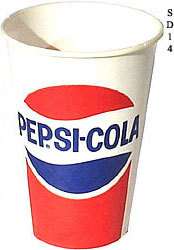 Vintage 1960 Pepsi Cola Soda Paper Cup  