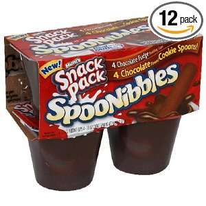 Hunts SpooNibbles Pudding Cups, Chocolate Fudge, 4 Count, 3.5 Ounce 