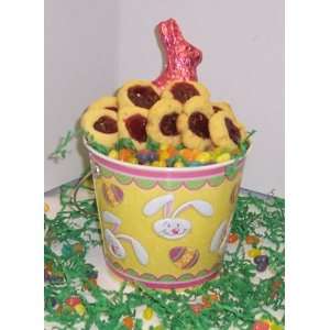 Scotts Cakes 1 lb. Raspberry Butter Cookies in a Yellow Bunny Pail 