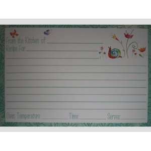   : Snail Butterflies Flowers Recipe Cards   Set of 20: Everything Else