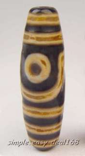 Tibetan Dzi bead ~ 2 eyed Pattern Symbol ~ Agate Pendant ~ AMULET 