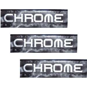 Chrome Translucenogenic King Size Cigarette Rolling Papers, 3 Packs