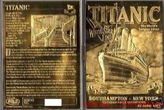 100 Year Anniversary Titanic Whitestar Line Rare Gold 23 Karat Card 