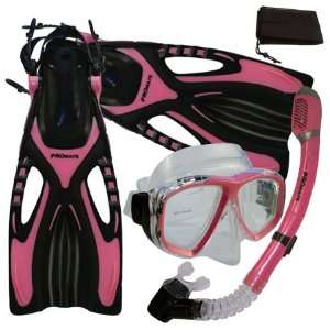  PROMATE Snorkeling Scuba Diving Mask Snorkel Fins Gear Set 
