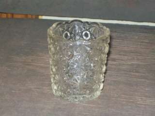 Vintage Mosser Daisy & Button Clear Toothpick Holder  