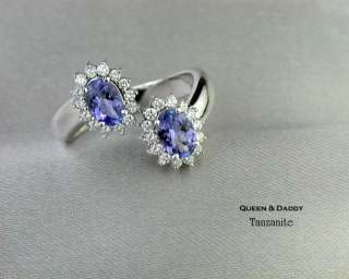 High quality Tanzanite and Fine Diamond designed ring  