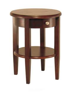 Inch Table Top Diameter. Beautiful Walnut Finish Round End Table 
