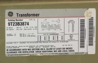   Electric 75 KVA 3 Phase Dry Type Transformer QL 480V P.   120/208V S