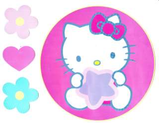 HELLO KITTY FLOWER STICK UPS WALL BORDER CUT OUT STICKERS  
