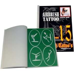   AIRBRUSH TATTOO STENCIL SET 15 AIRBRUSH TATT: Arts, Crafts & Sewing