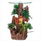 Bonsai Water Fountain Accent Table with Clear Glass Cir