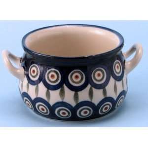 Polish Pottery Soup Crock 2 1/2 H x 4 W x 5 1/4 L 