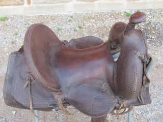 Antique Vintage Western High Tall Back Leather Horse Saddle  