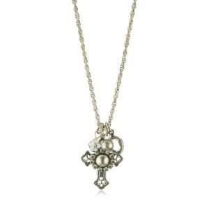   Piedras Swarovski Crystallized And Pearl Cross Necklace Jewelry