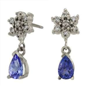    Pear Shape Tanzanite and Diamond Earrings DaCarli Jewelry