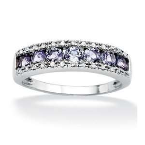   Tanzanite and Genuine Diamond Platinum Ring Paris Jewelry Jewelry