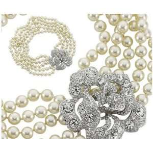   Necklace   Audrey Hepburn Breakfast At Tiffanys 5 Row Pearl Jewelry