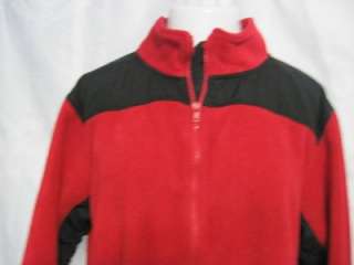 Womens Plus 2X Red Black ZOEY BETH Full Zippered Polyester Fleece 