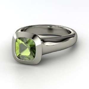    Geneva Ring, Cushion Green Tourmaline Sterling Silver Ring Jewelry