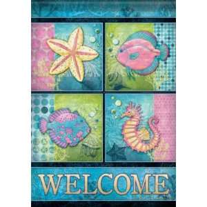 Tropical Fantasy Reef Starfish Seahorse Welcome Double Sided Garden 