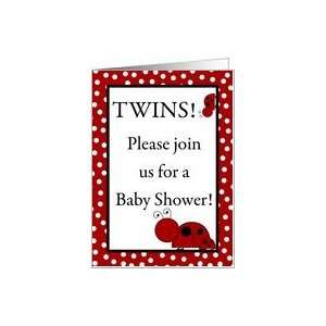  TWIN Girls Red Lady Bug,Black and Red Polka Dot Boarder Baby Shower 