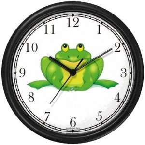  Green Frog Cartoon   JP Animal Wall Clock by WatchBuddy 