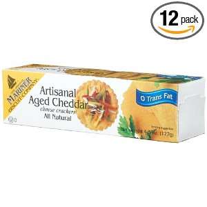   Artisanal Aged Cheddar Cheese Crackers, 4.5 Ounce Boxes (Pack of 12