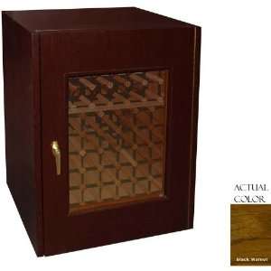   80 Bottle Wine Cellar   Glass Doors / Black Walnut Cabinet Appliances