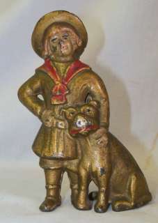 Old Original Cast Iron Gold Buster Brown Comic Bank  