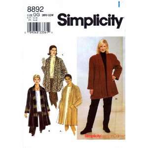  Simplicity 8892 Sewing Pattern Womens Coat or Jacket Full 